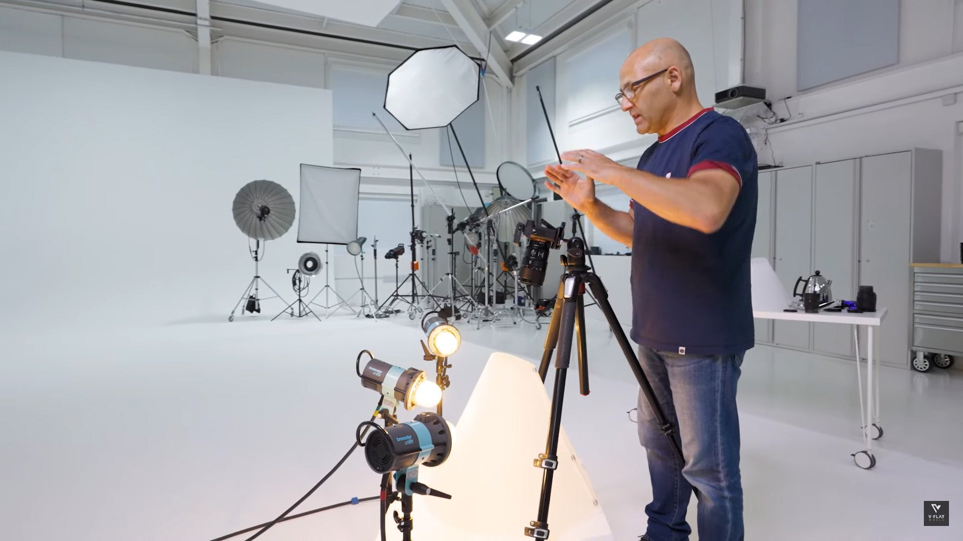Karl Taylor working with the Light Cone in studio.