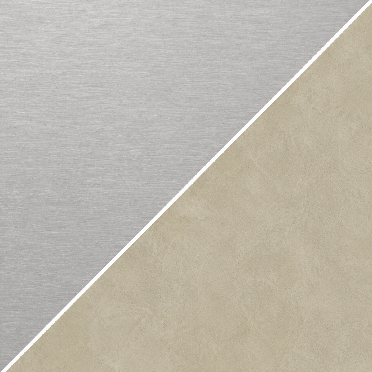 Brushed Stainless Steel / Warm Roman Clay Plaster