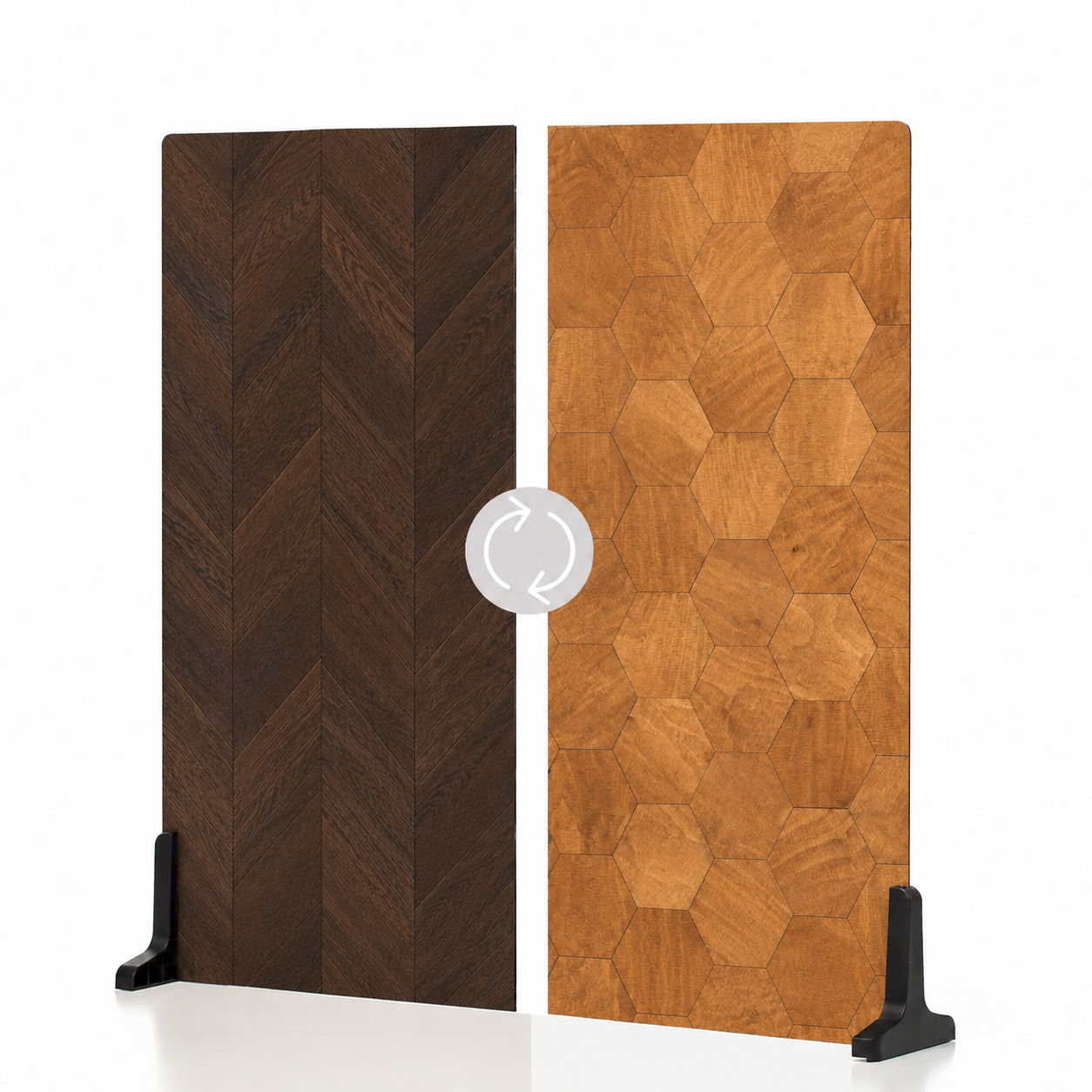 Dark Walnut Chevron / Warm Wood Honeycomb