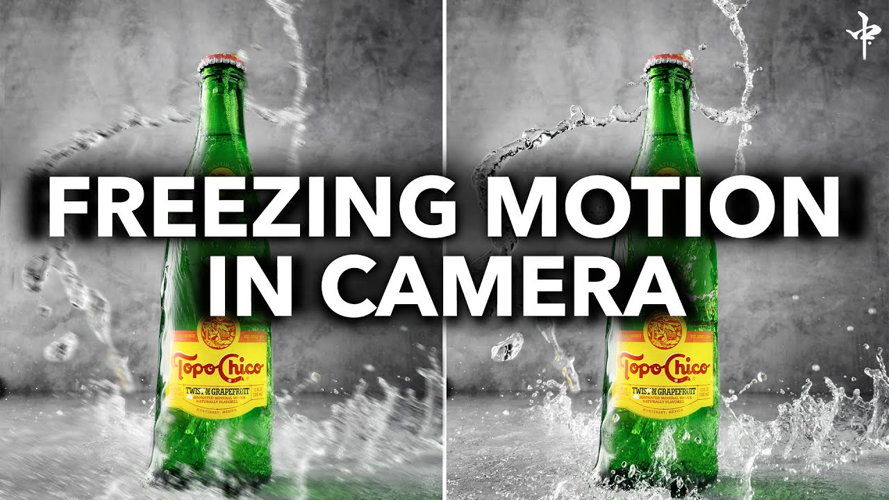 Freezing water in motion  product photography.