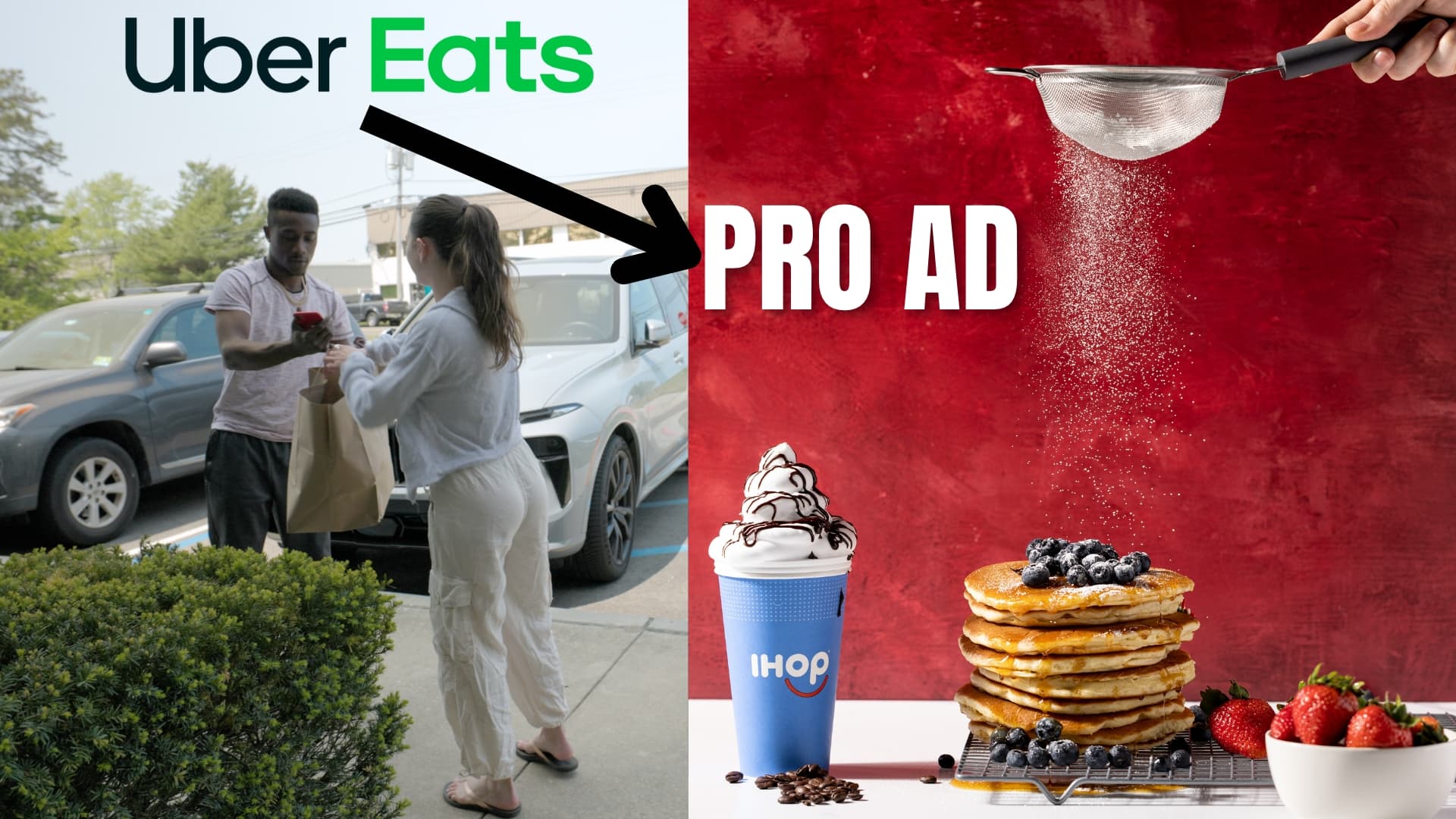IHOP Uber Eats professional food photography advertisement.