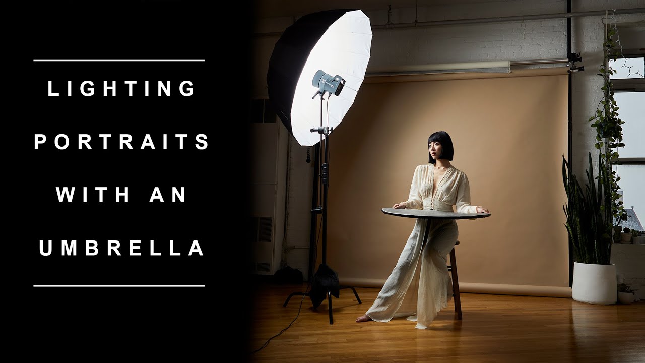 Lighting portraits with an umbrella video tutorial.