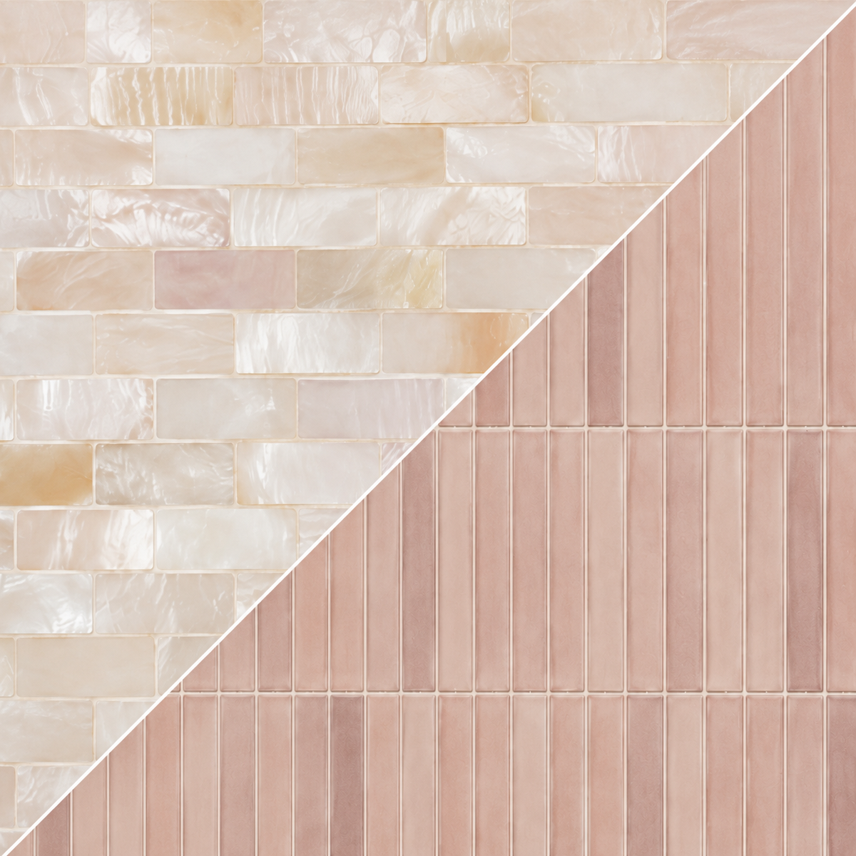 Pearl Oyster Shell / Dusty Blush Tile