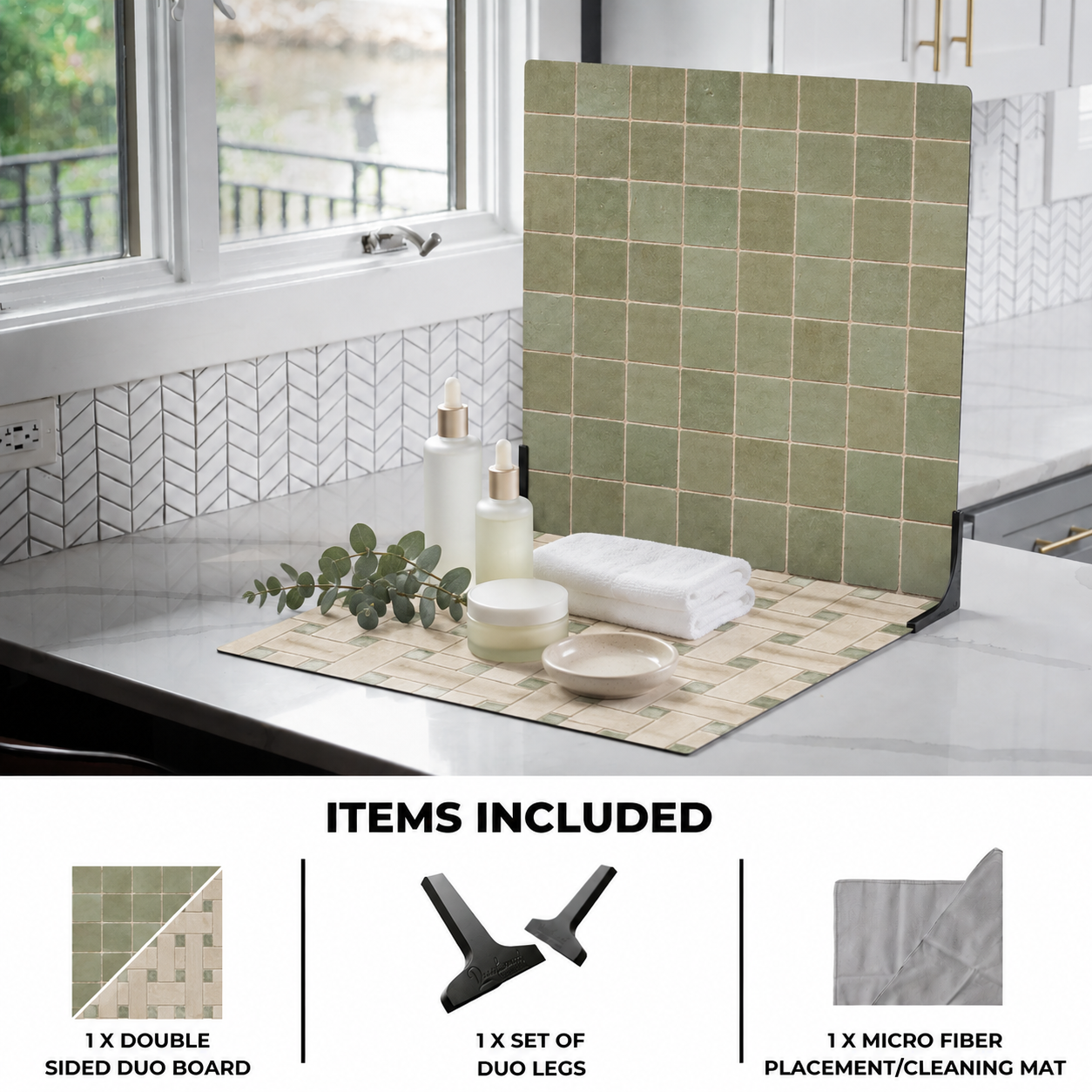 Mosaic Muted Sage / Mosaic Ivory & Sage