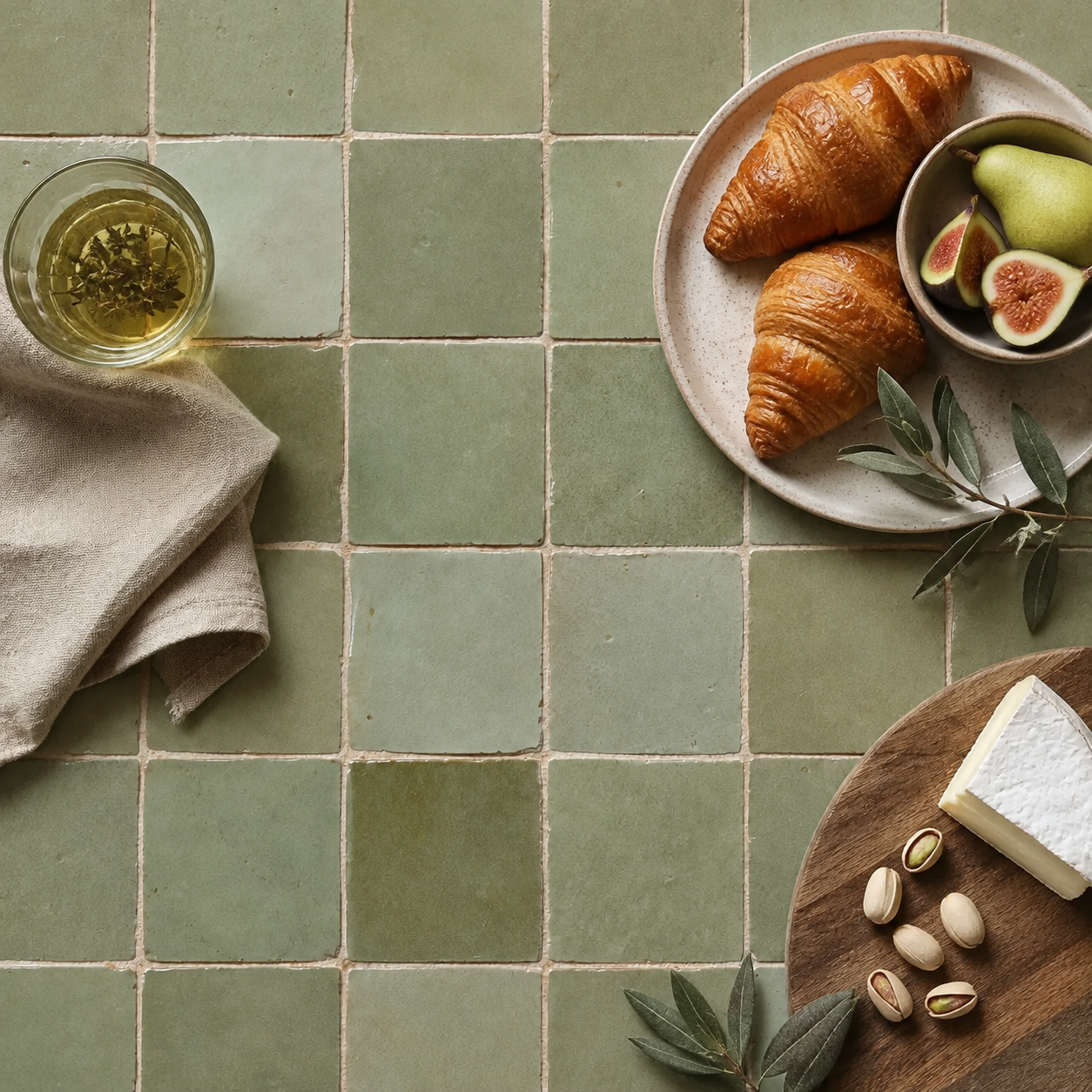 Mosaic Muted Sage / Mosaic Ivory & Sage - XL