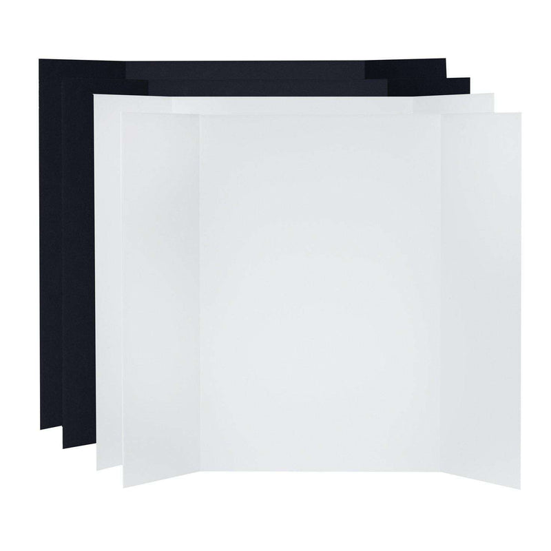 V-Flat World 48x36-Inch Tri-Fold Foam Board 4 Pack (2 White 2 Black)