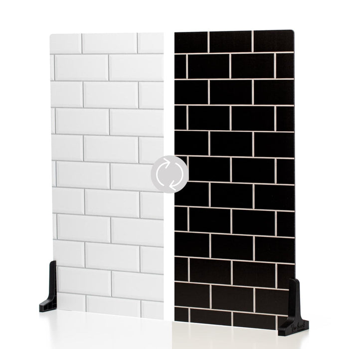 White Subway Tile/Ebony Subway Tile